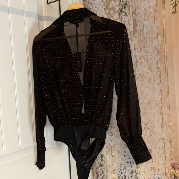 DUNDAS X REVOLVE DELIRIUM BODYSUIT In Black and Ruby Womens - Picture 6 of 9